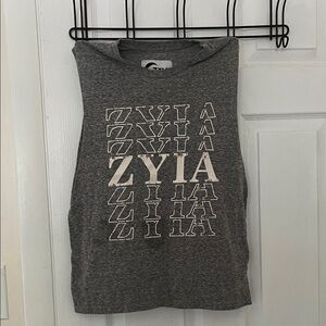 ZYIA Charcoal Graphic Sleeveless Top